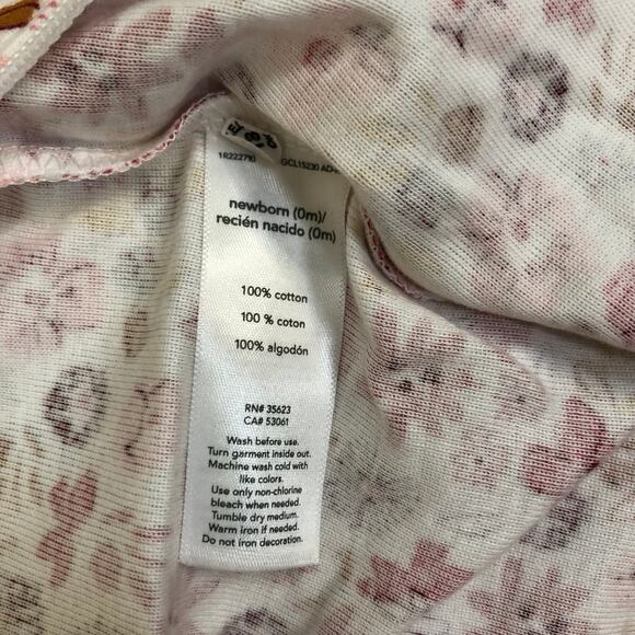 Carter's NWOT Red Floral Sleepers Set of 2 Red Cream 100% Cotton Newborn - Picture 7 of 11